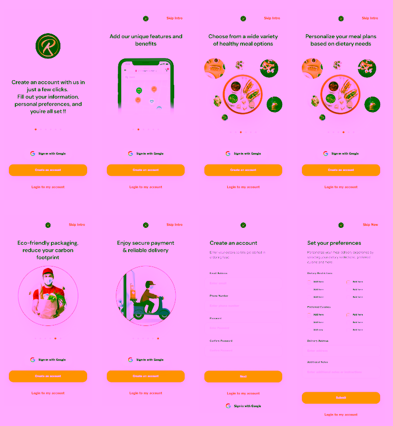 Meal Delivery App Onboarding